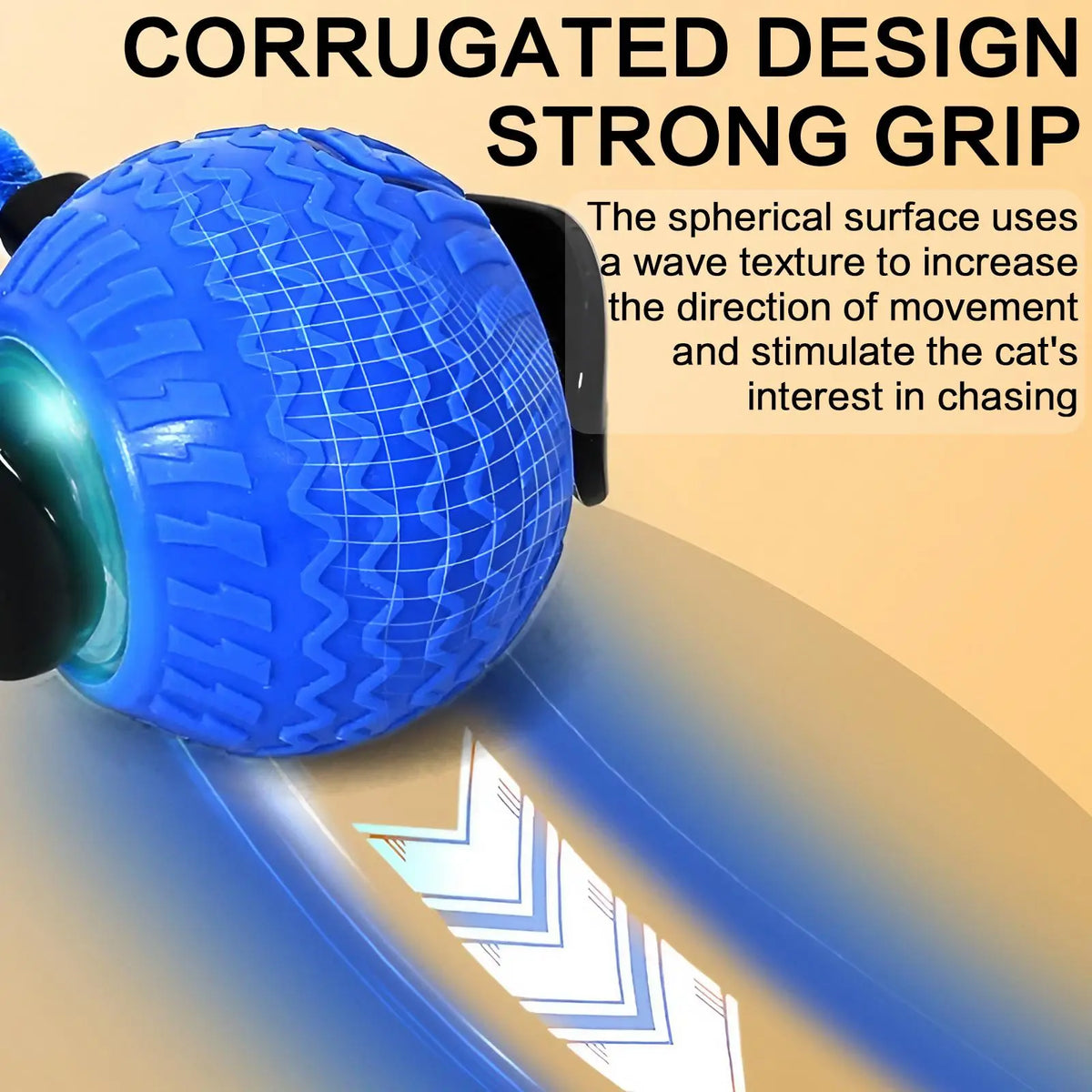 Rechargeable Interactive Cat Toy Ball - 1/2 Count Teaser Toy, Durable for Indoor Play & Exercise, Fun Cat Accessory