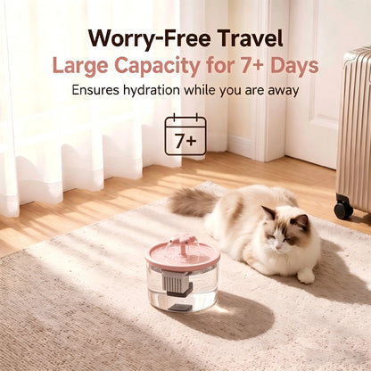 Cat Water Fountain Dispenser, Transparent Design, Quiet Operation, Usb-Powered, Recirculating Filter, Indoor Cat Drinking Fountain