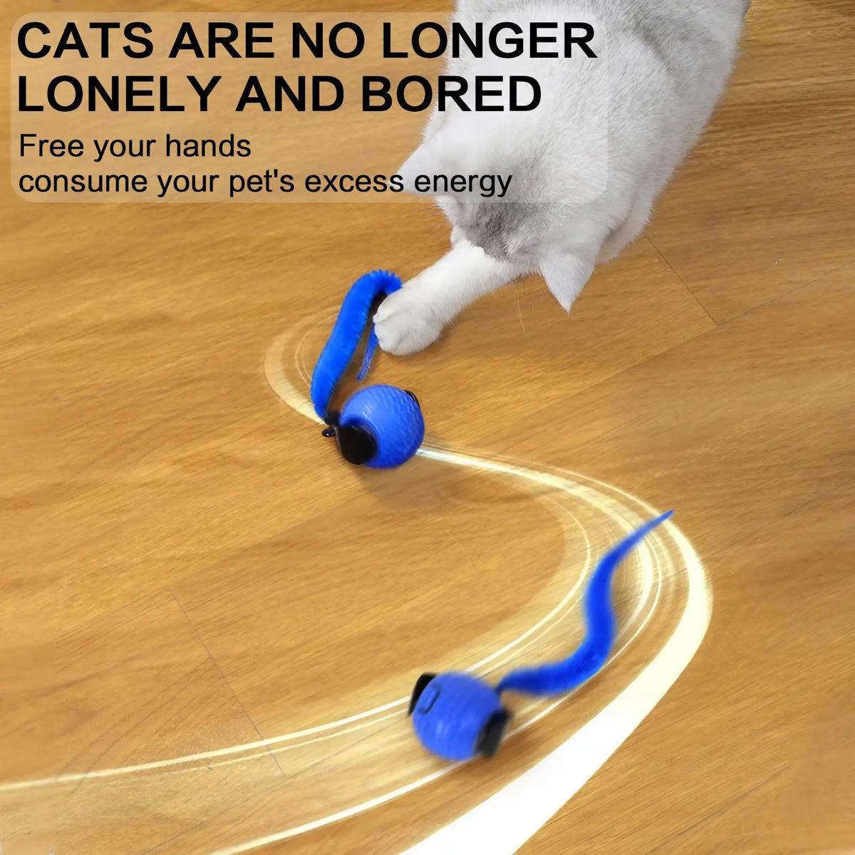 Rechargeable Interactive Cat Toy Ball - 1/2 Count Teaser Toy, Durable for Indoor Play & Exercise, Fun Cat Accessory