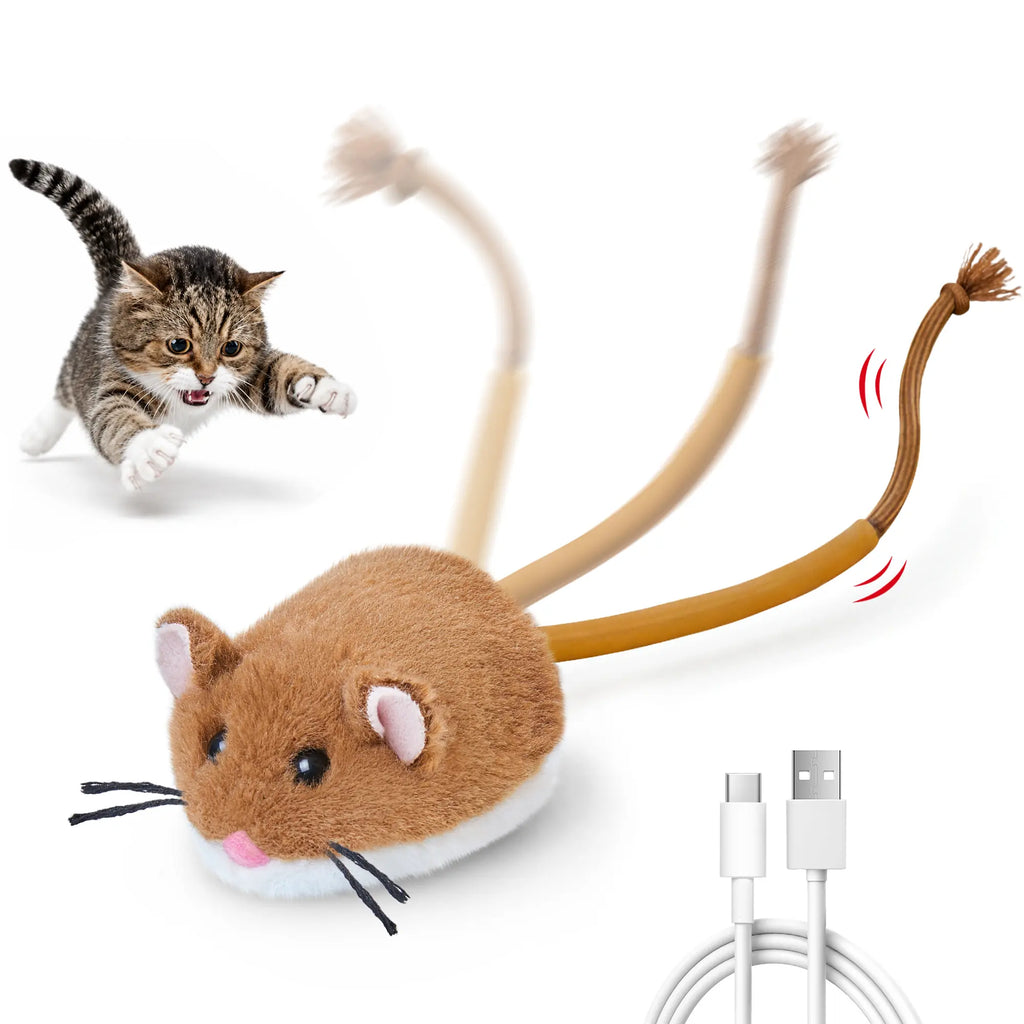 Potaroma Smart Rolling Mouse Cat Toy - Motion-Activated Electric Interactive Toy, Rechargeable Enriching Play Exercise Game for Indoor Kittens & Cats